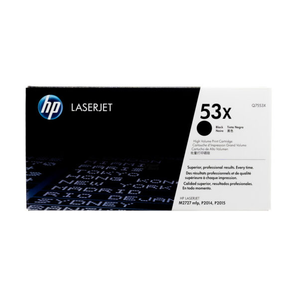HP 53X High Yield Black Original LaserJet Toner Cartridge, Q7553X