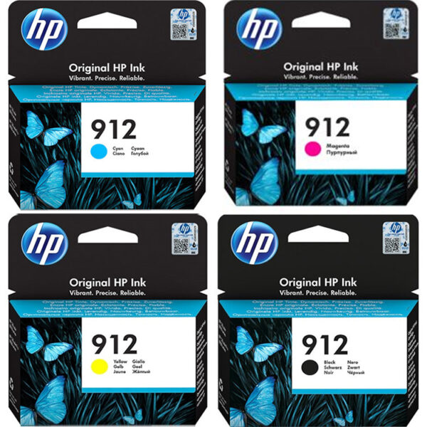 HP 912  Original Ink Set Cartridge , Black (3YL80AE), cyan (3YL77AE), magenta (3YL78AE), yellow (3YL79AE)
