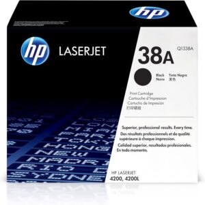 HP 38A Black Original LaserJet Toner Cartridge, Q1338A